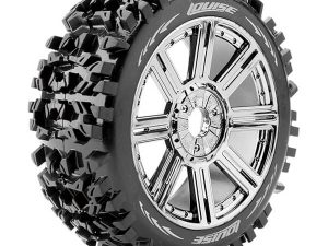 LOUISE RC B-PIONEER 1/8 FR/RR SOFT HEX 17MM SPOKE BLACK CHROME