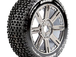 LOUISE RC B-PIRATE 1/8 FR/RR SOFT HEX 17MM SPOKE BLACK CHROME