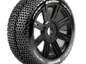 LOUISE RC B-TURBO 1/8 FR/RR SUPER SOFT HEX 17MM SPOKE BLACK