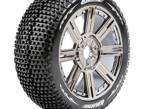 LOUISE RC B-TURBO 1/8 FR/RR SUPER SOFT HEX 17MM SPOKE BLACK CHROME