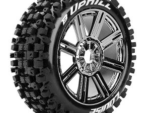 LOUISE RC B-UPHILL 1/8 FR/RR SOFT HEX 17MM SPOKE BLACK CHROME