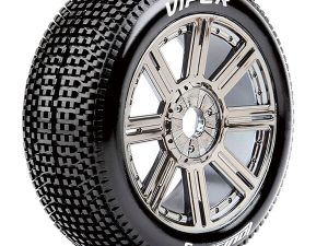 LOUISE RC B-VIPER 1/8 FR/RR SOFT HEX 17MM SPOKE BLACK CHROME