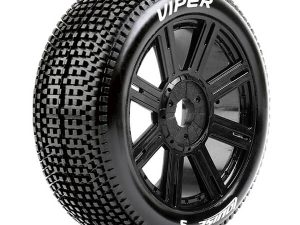 LOUISE RC B-VIPER 1/8 FR/RR SUPER SOFT HEX 17MM SPOKE BLACK