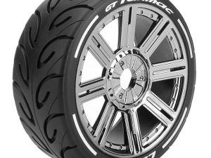LOUISE RC GT-TARMAC 1/8 FR/RR SUPER SOFT HEX 17MM SPOKE BLACK CHROME