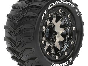 LOUISE RC MT-CYCLONE 1/10 SOFT BEAD-LOCK/1/2 OFFSET HEX 12M BLACK CHROME