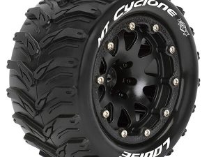 LOUISE RC MT-CYCLONE 1/10 SOFT BEAD-LOCK/1/2 OFFSET HEX 12M BLACK
