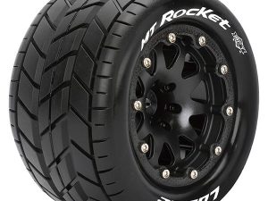 LOUISE RC MT-ROCKET 1/10 SOFT BEAD-LOCK/0 OFFSET HEX 12MM BLACK