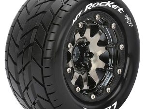 LOUISE RC MT-ROCKET 1/10 SOFT BEAD-LOCK/0 OFFSET HEX 12MM BLACK CHROME