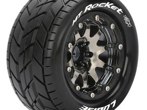 LOUISE RC MT-ROCKET 1/10 SOFT BEAD-LOCK/1/2 OFFSET HEX 12MM BLACK CHROME