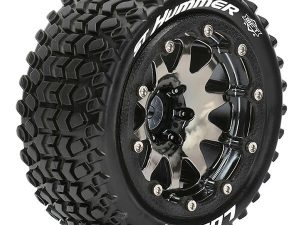 LOUISE RC ST-HUMMER 1/10 SOFT BEAD-LOCK 0 OFFSET HEX 12MM BLACK CHROME