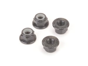 Monkey King RC M4 Alloy Serrated Nyloc Nuts - Black - 4pcs