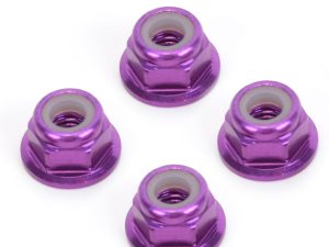 Schumacher M4 Nyloc Wheel Nut - Purple Alloy (pk4)