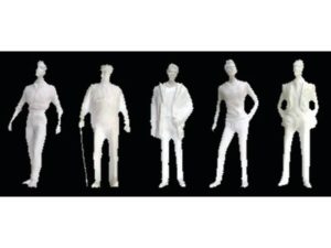 JTT Male Figures, 1/8in (1:100), White (10 per pack)