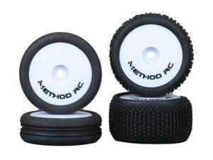 Method RC METHOD NITRAGRIP 1/24 BUGGY TYRES F/R ON 7MM HEX WHITE (4)