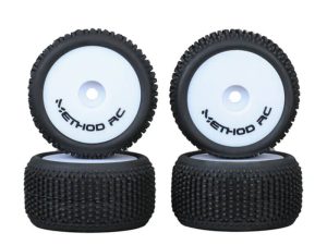 Method RC METHOD NITRAGRIP 1/24 TRUCK TYRES F/R ON 7MM HEX WHITE (4)