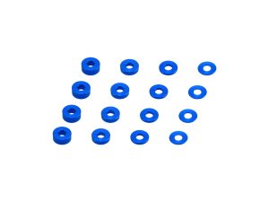 JConcepts Metric washer set (0.5, 1, 2 and 3mm) 16pc - Blue