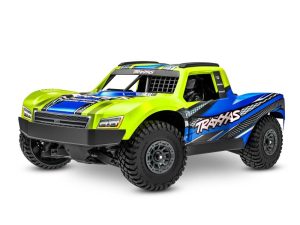 Traxxas Mini Slash BL-2S 4X4 RTR Short Course Truck, Yellow (+ TQi 2-ch, 2S LiPo, USB-C Charger, Clipless Body)