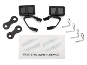 Traxxas Mirrors, side, Black (left & right) / retainers (2 pcs) / Body clips (4 pcs) (fits #8010 Body)