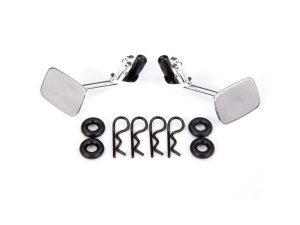 Traxxas Mirrors, side, Chrome (left & right)/ o-rings (4)/ body clips (4) (fits #9112 body)
