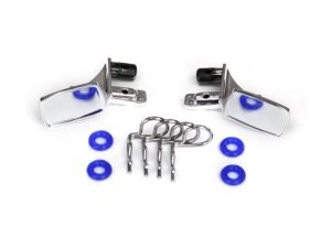 Traxxas Mirrors, side, Chrome (left & right) / o-rings (4 pcs) / Body clips (4 pcs) (fits #8130 Body)