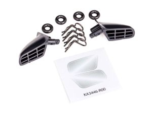 Traxxas Mirrors, side (left & right)/ o-rings (4)/ body clips (4) (fits #9421 body)