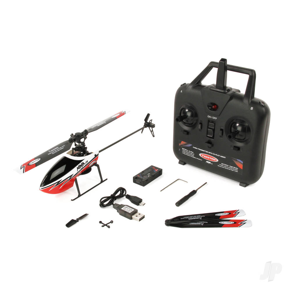 Twister Ninja 250 Flybarless Helicopter with 6-Axis Stabilisation and Altitude Hold (Red) - Image 4
