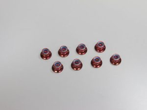 KYOSHO Nylon Lock Flanged Steel Nuts Red M4x5.6mm (8) Kyosho