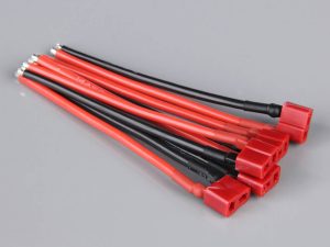 Radient Pigtail Connector Pack, Deans, Female, 4in Lead, 14AWG, 100mm (5pcs)