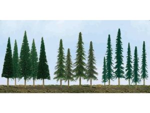 JTT Pine Conifer Spruce, 2.5in to 6in, N to HO-Scale, (45 per pack)