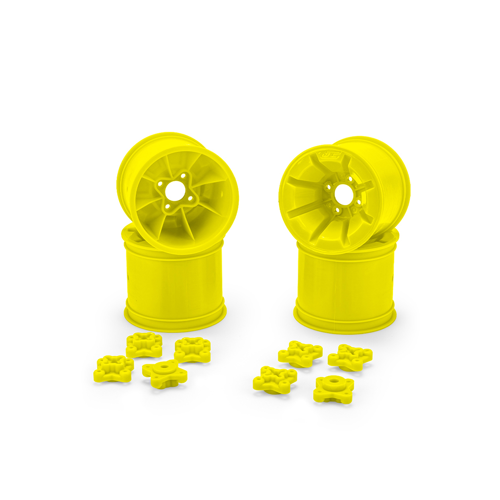 JConcepts Pioneer - RC10T 2.2 Rear Wheel Ylw + Adapter 4pc