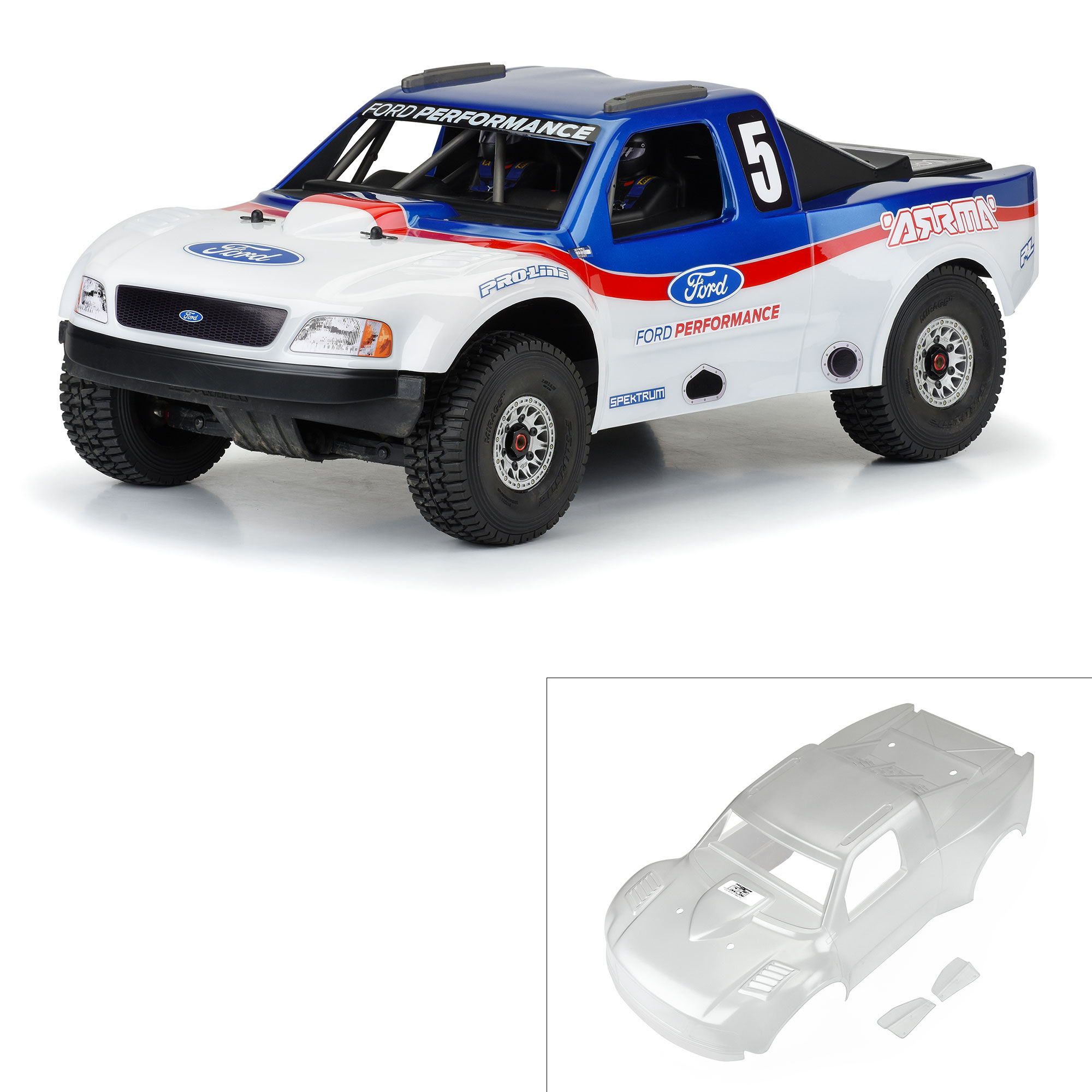 PRO Pre-Cut 1997 Ford F-150 Trophy Truck Clear Body for ARRMA Mo