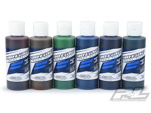 Pro-Line PROLINE RC BODY PAINT CANDY COLOUR SET (RED/YELL/GRE/BLUE/VIO/TURQ)
