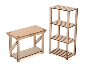 RC4WD 1/10 WOOD GARAGE SHELVES & WORK BENCH SET