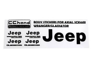 RC4WD METAL LOGO DECAL SHEET FOR AXIAL 1/10 SCX10 III JEEP (GLADIATOR/WRANGLER) (BLACK)