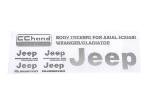 RC4WD METAL LOGO DECAL SHEET FOR AXIAL 1/10 SCX10 III JEEP (GLADIATOR/WRANGLER) (SILVER)