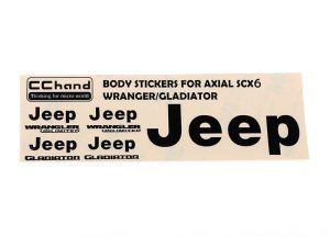 RC4WD METAL LOGO DECAL SHEET FOR AXIAL 1/6 SCX6 JEEP WRANGLER (BLACK)