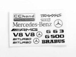 RC4WD STEEL LOGO DECAL SHEET FOR TRAXXAS TRX-4 MERCEDES-BENZ G-500