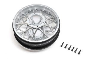 Losi Rear Wheel Set, Satin Chrome: PM-SM