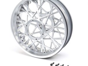 Losi Rear Wheel Set, Satin Chrome: Promoto-MX