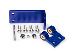 Traxxas Rudder mount, aluminium/ hinge pin/ 4x14mm BCS (stainless) (4)/ NL 4.0 (2)/ 4x3mm GS (stainless, with threadlock) (1)