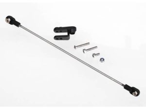 Traxxas Rudder pushrod, assembled / servo horn / 3x18mm BCS (stainless) (1pc) / 3x15mm CS (stainless) (1pc) / 3x6mm CS (stainless) (1pc) / NL 3.0 (1pc)