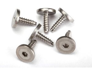 Traxxas Screws, 2.6x8mm flat-head machine, self-tapping (hex drive) (6 pcs)