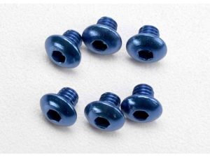 Traxxas Screws, 4x4mm button-head machine, aluminium (Blue) (hex drive) (6 pcs)