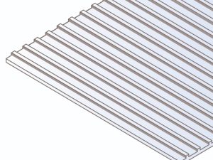 Evergreen Seam Roofing Sheet, 150 x 300 x 1.0mm, 9.5mm (6 x 12 x .040in, .375in Groove Spacing) (1 per pack)