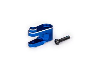 Traxxas Servo horn, steering, 6061-T6 aluminium (Blue-anodised) / 3x15mm BCS (with threadlock) (1pc)