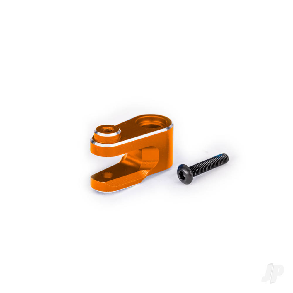 Traxxas Servo horn, steering, 6061-T6 aluminium (Orange-anodised) / 3x15mm BCS (with threadlock) (1pc)