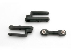 Traxxas Servo horns, steering (2 pcs) / steering link (3x12mm threaded rod (1pc) / rod ends (2 pcs) / hollow balls (2 pcs)