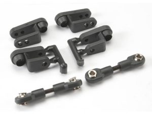 Traxxas Servo horns, steering, Long (2 pcs), Short (2 pcs) / linkage, steering (3x20mm turnbuckle) (2 pcs) / rod ends (Short) (4 pcs) / hollow balls (4 pcs)