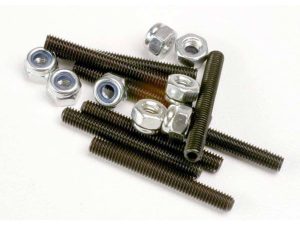 Traxxas Set (grub) screws, 3x25mm (8 pcs) / 3mm nylon locknuts (8 pcs)