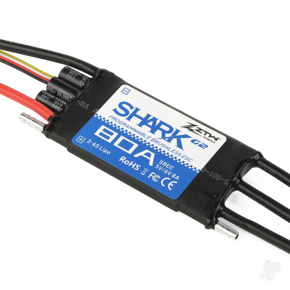 ZTW Shark 80A SBEC ESC G2 (2-6 Cells) (Water-cooled)